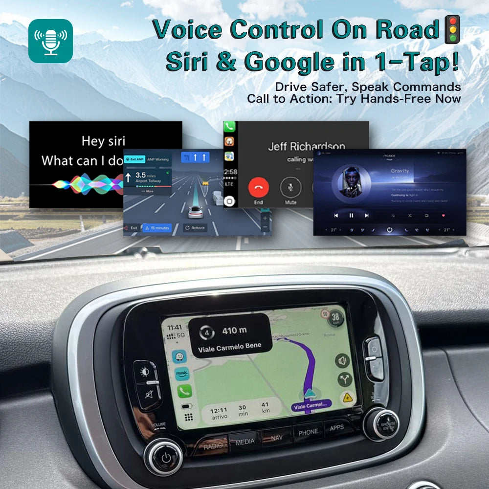 Wireless MMI Carplay Smart Box for Fiat 500X 2014-2017 GPS Navigation Android Auto Mirror Link Smart Box Plug and Play