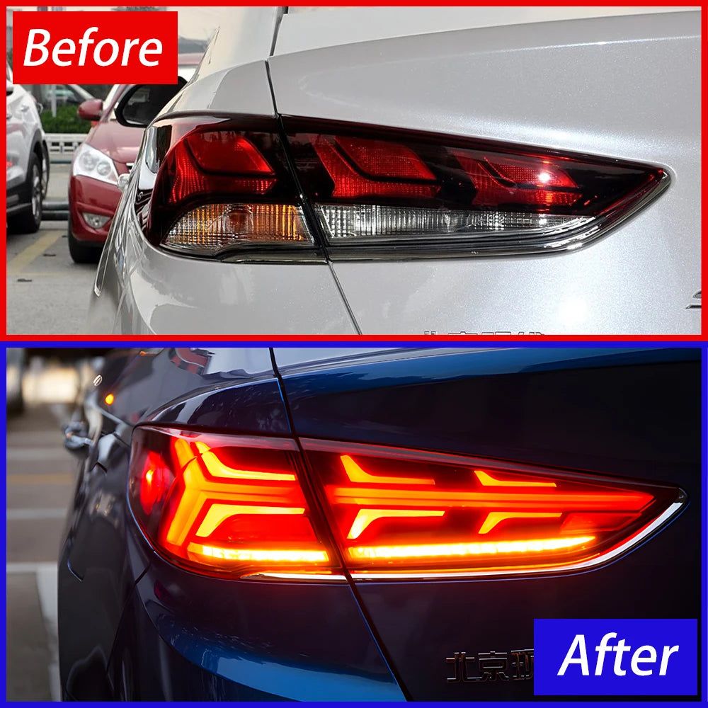 LED Tail Lights for Hyundai Sonata 2018-2019 – Dynamic Sequential Signal & Start-Up Animation Rear Lamp Upgrade