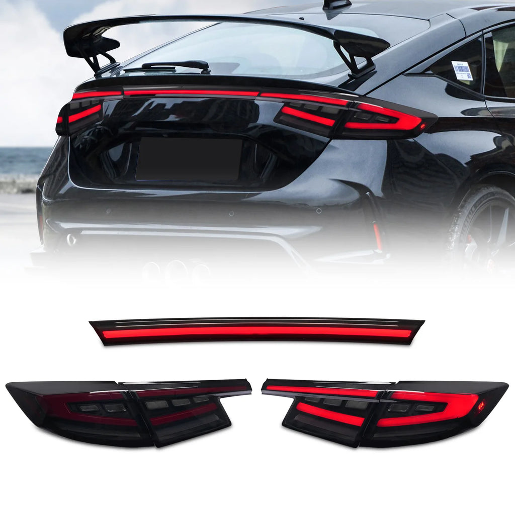 LED Tail Lights for Honda Civic Hatchback 2022-2025 (11th Gen) – Sequential Turn Signals & Dynamic Start-Up Animation