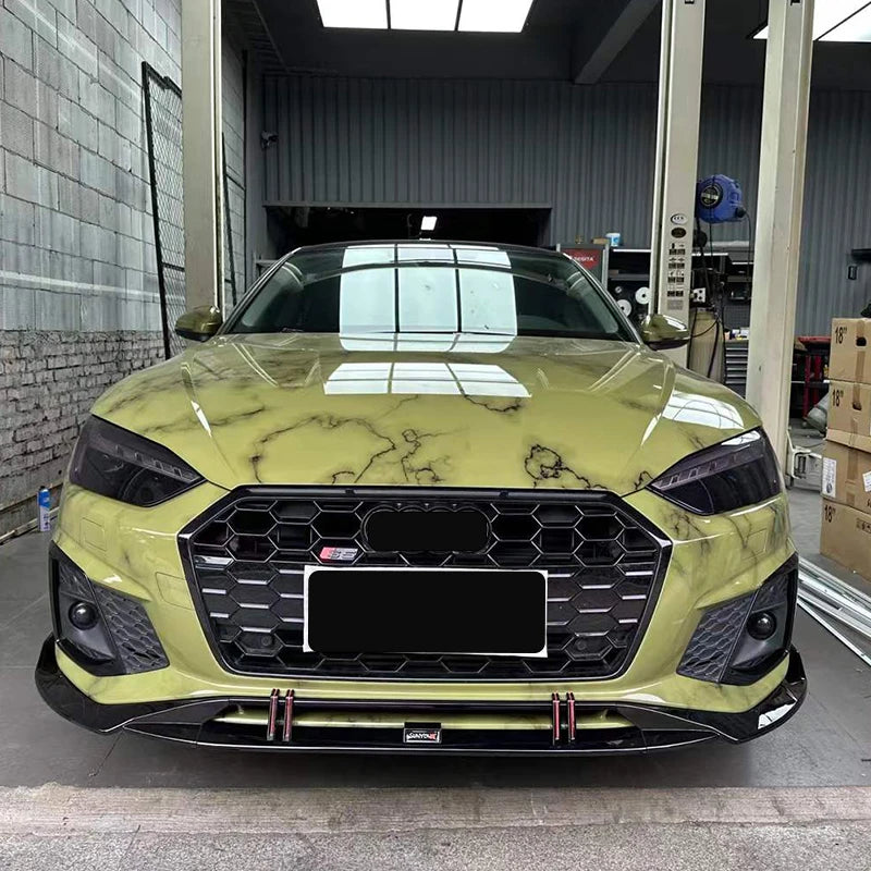 RS-Style Real Carbon Fiber Front Lip for Audi A5 / S5 B9.5 Sportback &amp; Coupe (2021–2024)