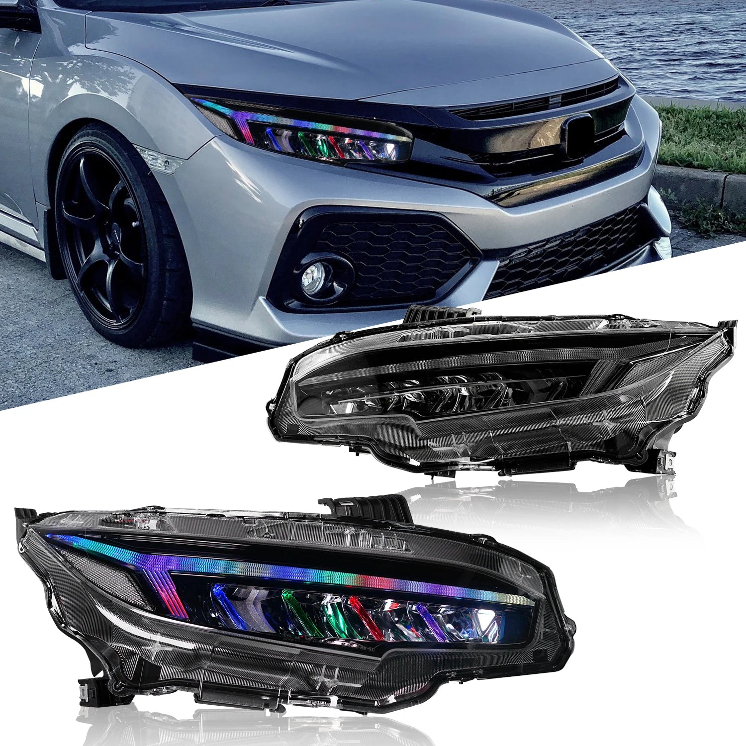 LED Headlights for Honda Civic 10th Generation 2017-2020 – 8000 Lumens OEM-Style Replacement