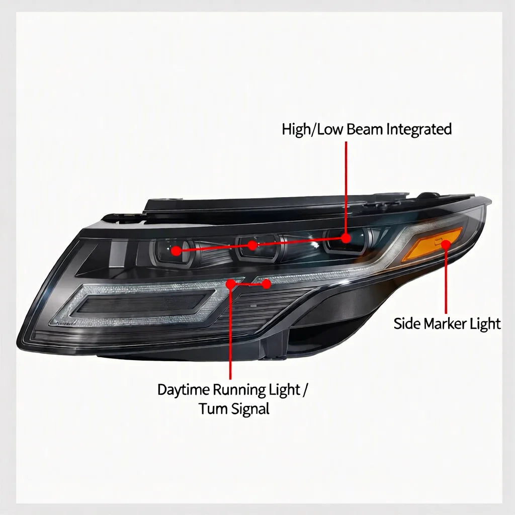 Range Rover Evoque headlight assembly with LED DRL – image 3