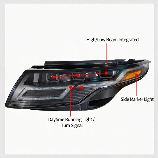 Range Rover Evoque headlight assembly with LED DRL – image 3