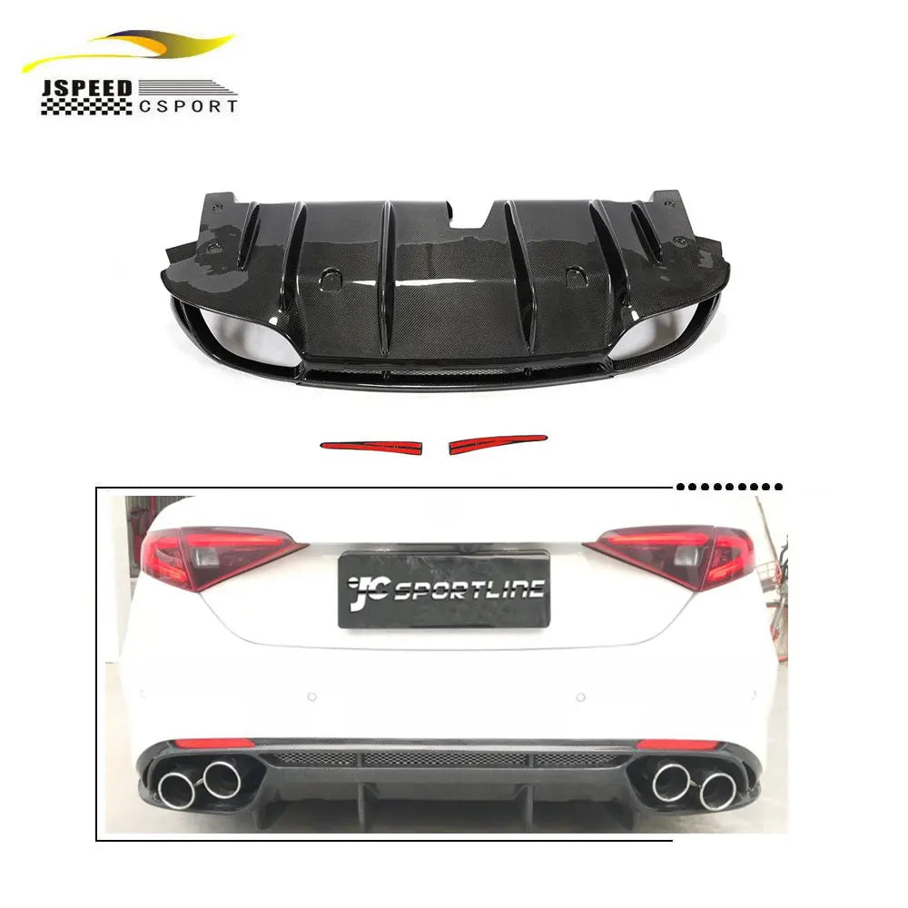 Real Carbon Fiber Rear Diffuser for Alfa Romeo Giulia (2017–2020)