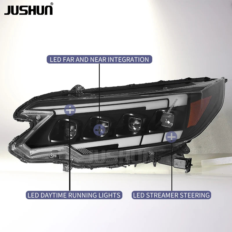 JUSHUN LED Headlights for Honda CR-V 2012-2014 – Projector Headlights with Daytime Running Lights