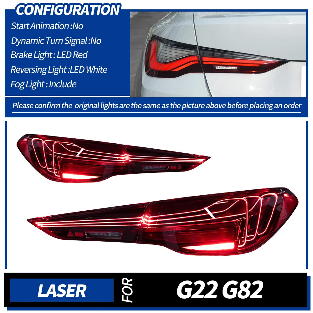 Car Lights for BMW G22 LED Tail Lamp 2021-2023 G23 Laser Tail Light G82 G26 425i 430i Rear Trunk Stop Brake Dynamic Signal Auto