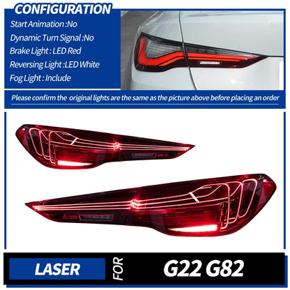 Laser Style LED Tail Lights for BMW 4 Series G22 / G23 / G26 &amp; G82 M4 (2021–2023)