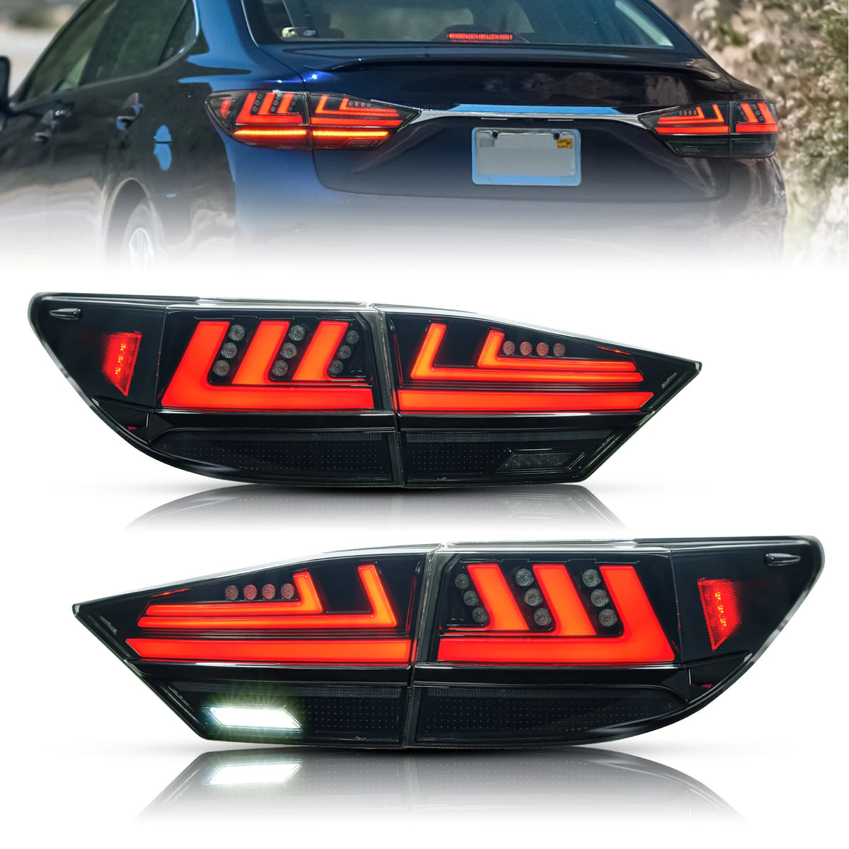 LED-achterlichten voor Lexus ES300 / ES350 (2013–2017) – sequentiële richtingaanwijzer, achteruitrijlicht