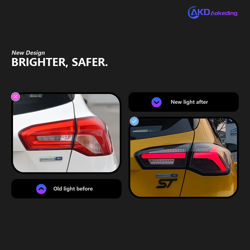 BBA LED Tail Lights for Ford Focus 2019-2021 – Projector Lens, Dynamic Turn Signals & DRL