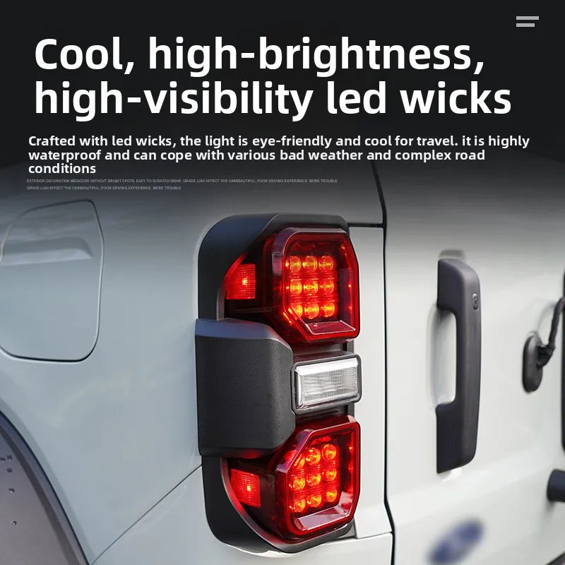 LED Dynamic Rear Tail Light Assembly for Ford Bronco 2021-2025 – Dynamic Brake Lights Upgrade