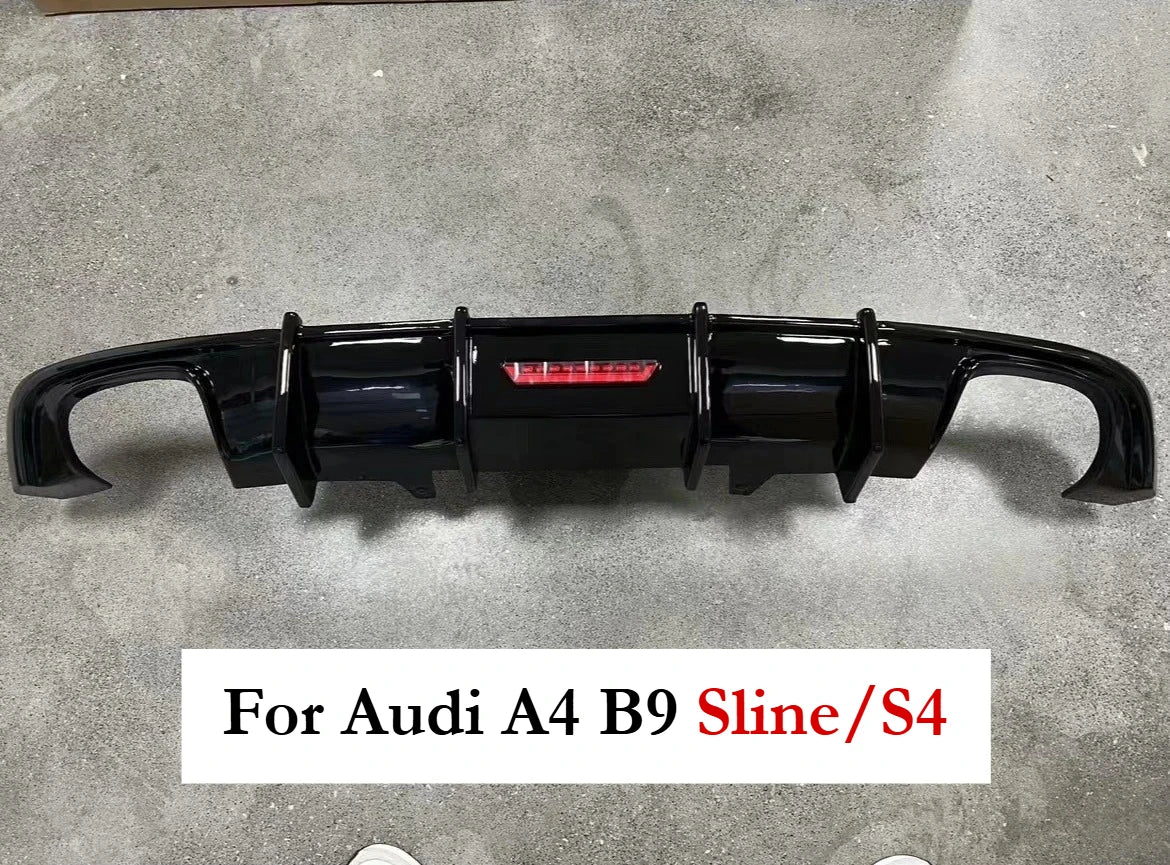 Rear Bumper Diffuser with LED for Audi A4 / S4 B9 (2017–2019)