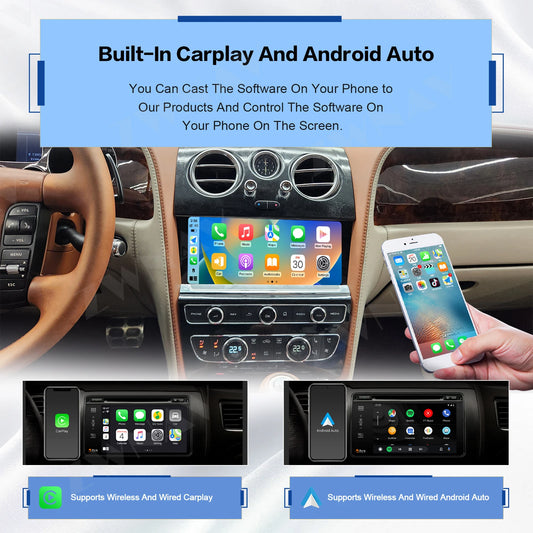 10.9" Android 12 Car Stereo for Bentley Continental GT &amp; Flying Spur (2005-2019) – Wireless CarPlay, Android Auto, GPS &amp; DSP