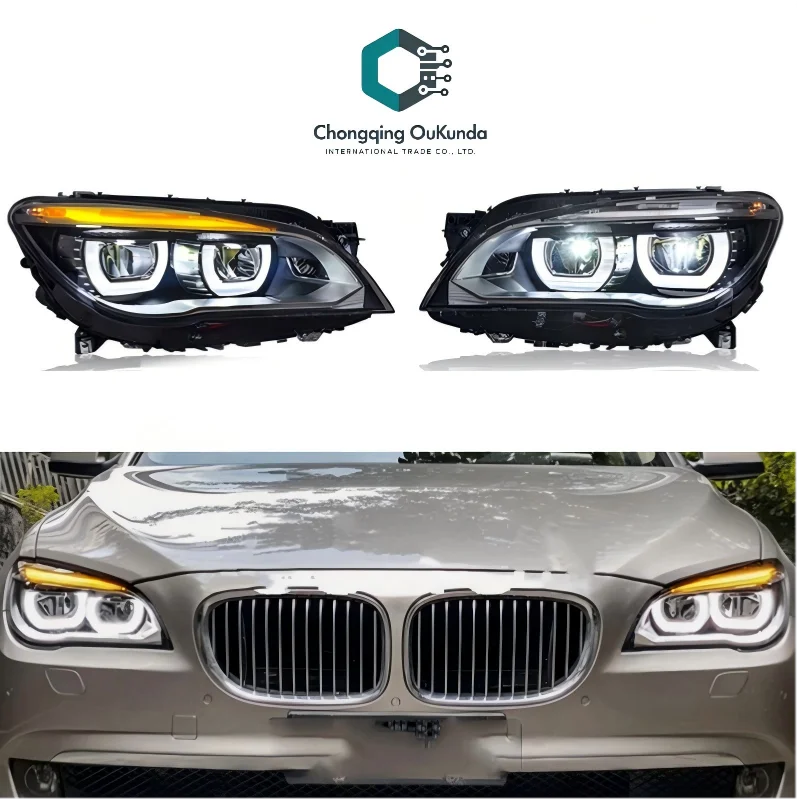 For BMW 7 Series F01 F02 2009-2015 Car Accessories Remanufactured Headlights LED DRL Turn Signals Super Bright 12V Blue Light