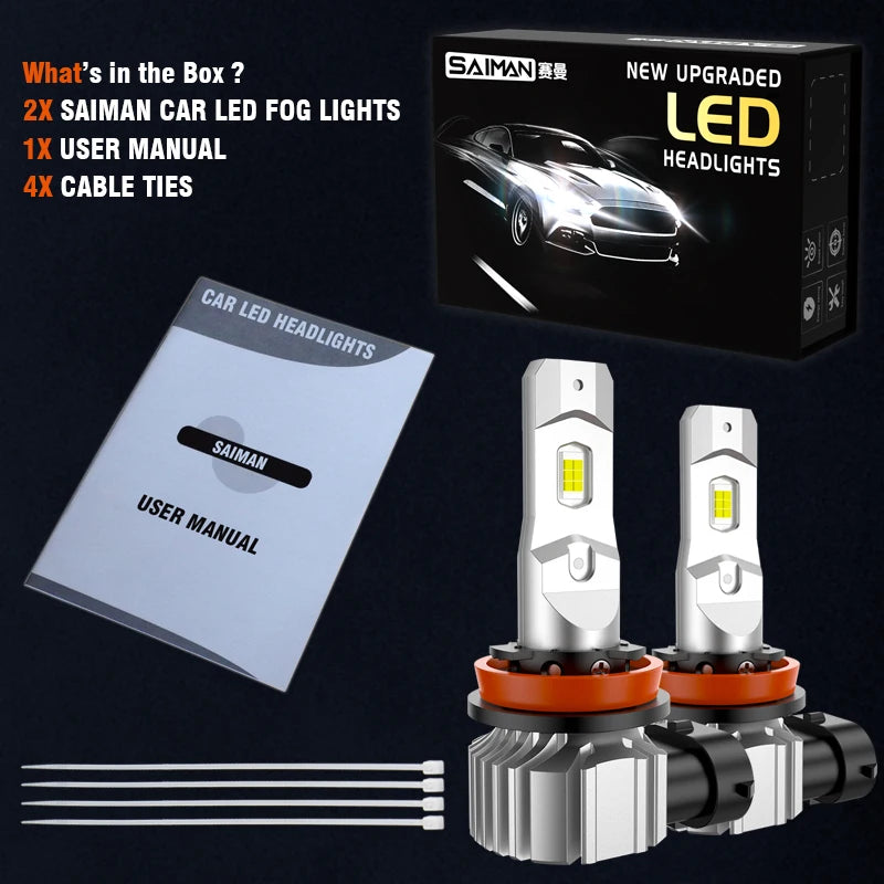 30W LED Fog Light Bulbs 6000K–6500K – High-Performance Replacement Fog Lamps