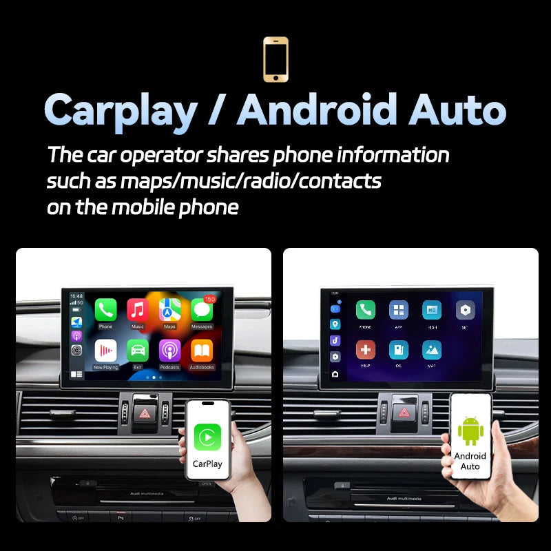 9" Android 13 Car Stereo with Wireless CarPlay for Audi A6 C7 &amp; A7 (2012–2018)