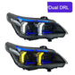 LED Headlights for BMW 5 Series E60 (2005–2010) – Yellow &amp; White Switchable DRL