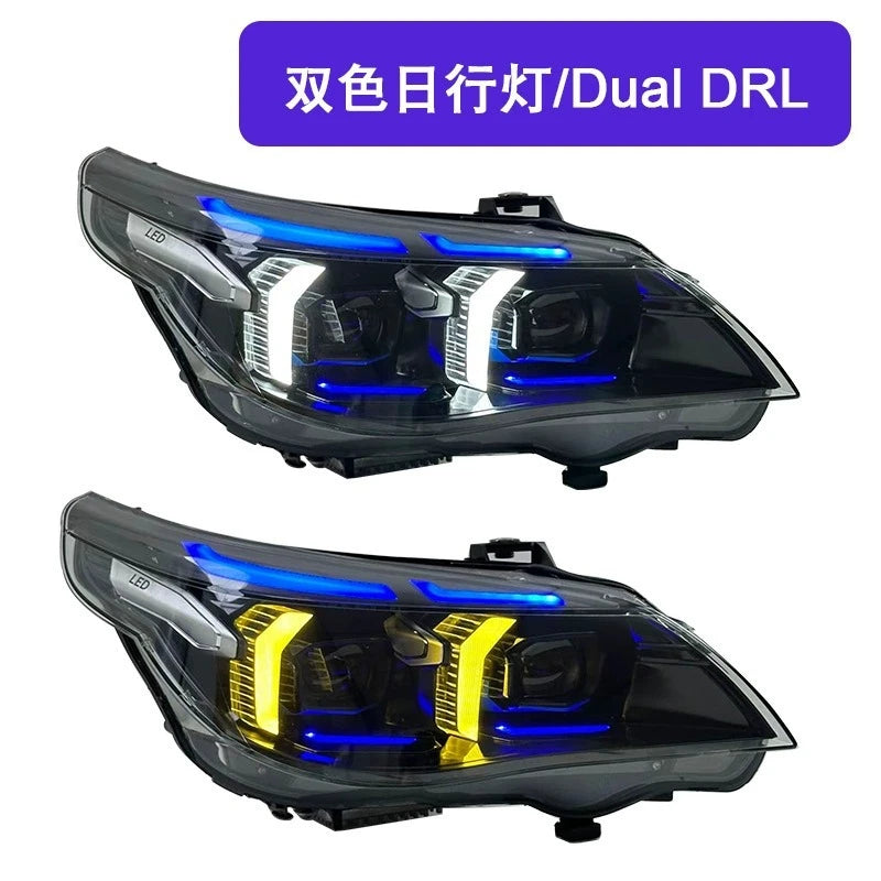 JY High Quality 12V Car Headlight Modification for 5 Series E60 2005-2010 Yellow-White DRL Color Switchable