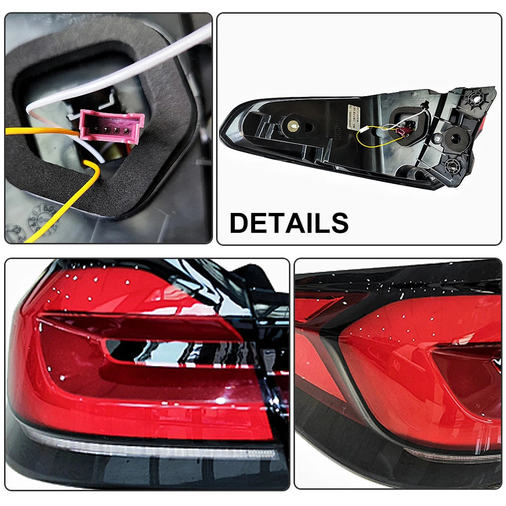 Factory New LED Tail Lights for BMW 5 Series 2018-2020 Styling Rear Lamps Assembly Red Lens 12V Voltage Compatible with G30 G38