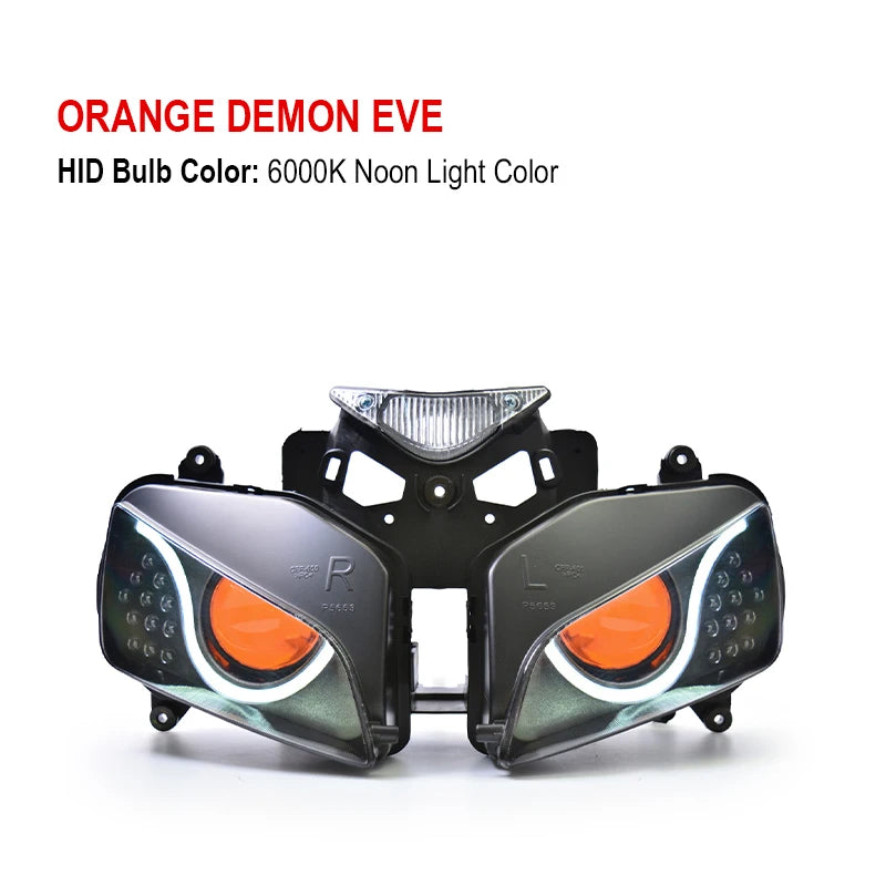 LED Optical Fiber Headlight Assembly for Honda CBR1000RR 2004-2007 – Dual Lens Headlamp with Integrated Turn Signals