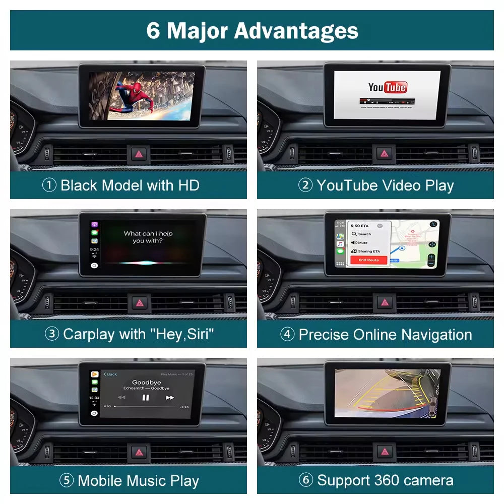 Road Top Wireless CarPlay Decoder for Audi A3 (2013–2018)