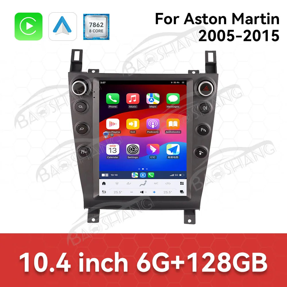 10.4" Android 14 Multimedia Navigation System with Wireless CarPlay for Aston Martin (2005-2015)