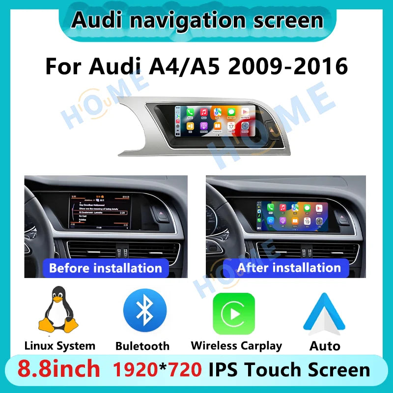 8.8" Linux Multimedia Car Radio for Audi A4 / A4L B8, A5 &amp; Q5 (2009–2018)