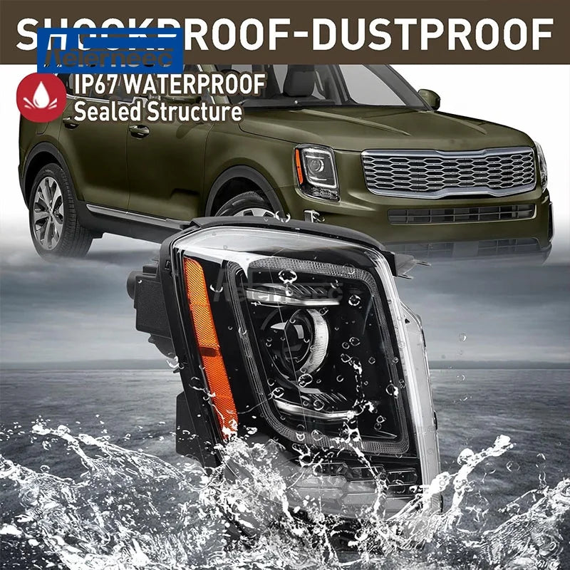 Halogen Type Headlight Headlamp Assembly Compatible for Kia Telluride S 2020-2022 Right Passenger Side 92102-S9000