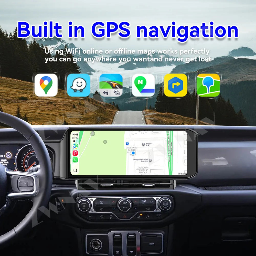 ZWNAV 15.0 Screen Stereo for Jeep Wrangler 2018-2022 Android Car Radio Head Unit Auto Digital Meter Cluster Dashboard Carplay