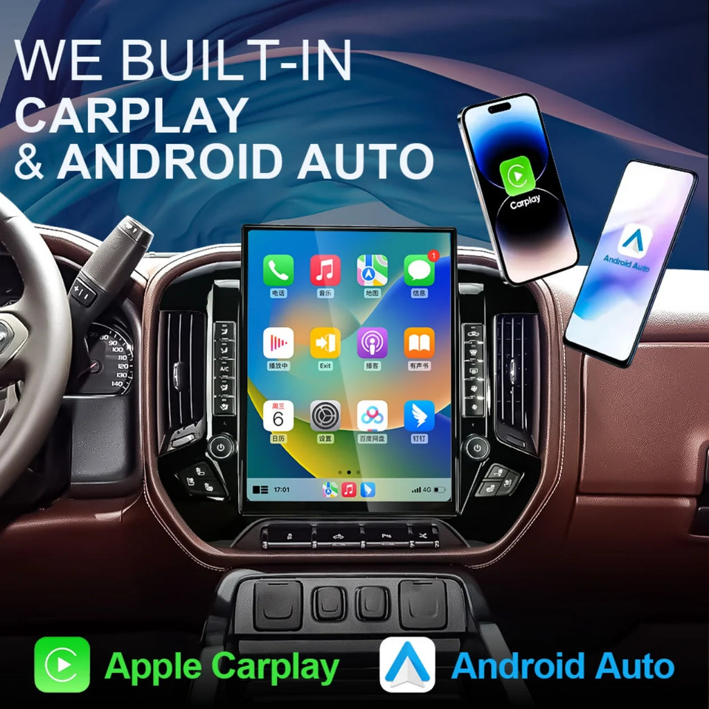 NaviHua Auto Stereo Upgrade GPS Navigation Head Unit Carplay Multimedia Audio Tesla for GMC Sierra Chevrolet Silverado 2014-2019