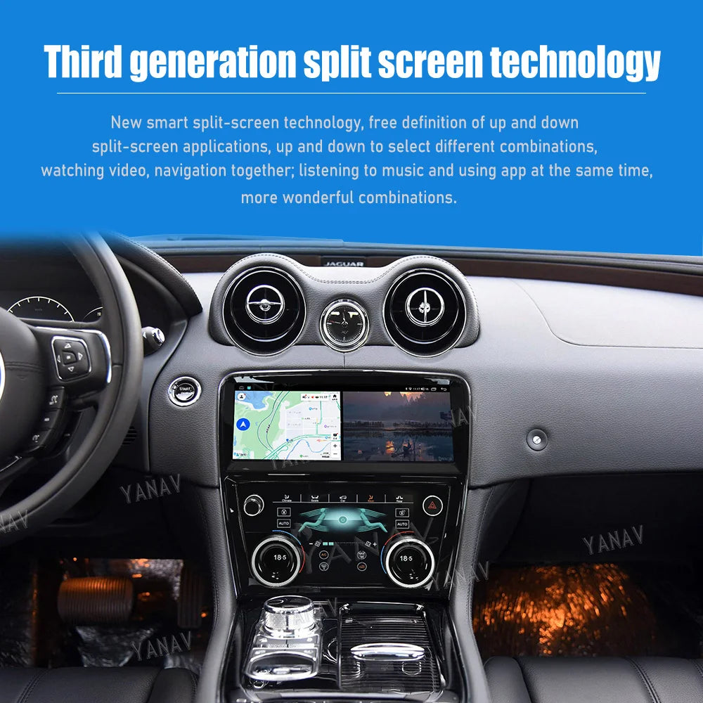 Android 12 Car Radio AC Panel Multimedia Video Player Auto Stereo Carplay GPS Navigation for Jaguar XJL XJ 351 2009-2016