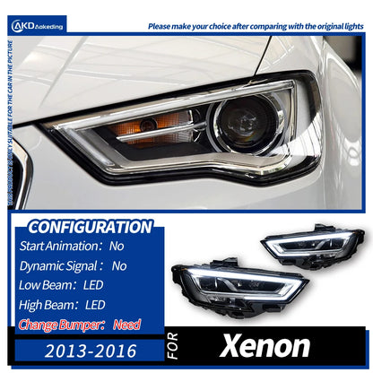 Projecteurs à LED pour Audi A3 (2017-2020) et (2013-2016)