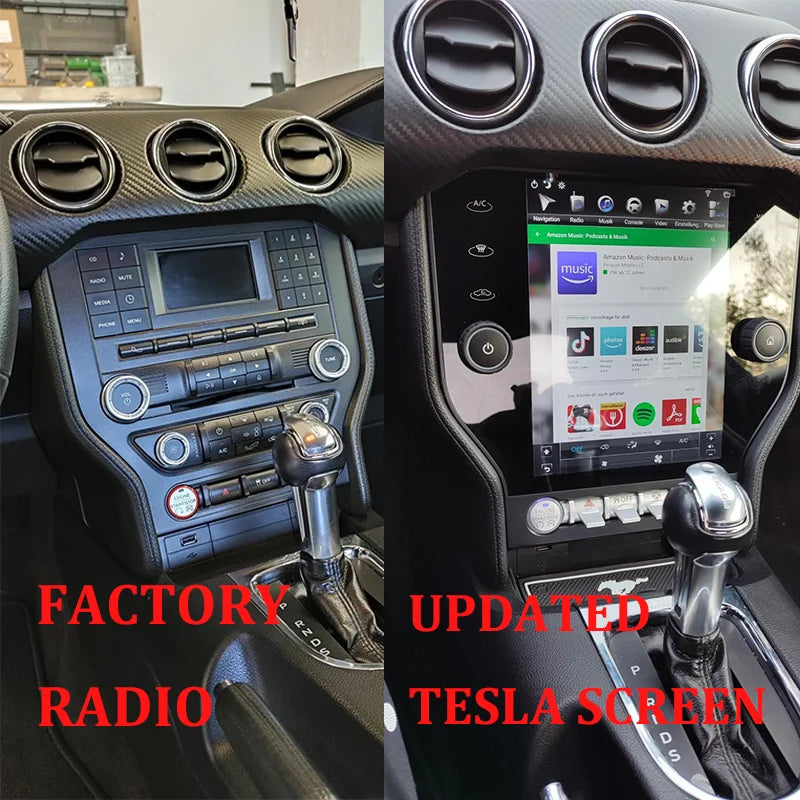 Tesla Style Android Stereo for Ford Mustang GT &amp; Shelby 2015-2023 – Wireless CarPlay, Android Auto &amp; GPS Navigation