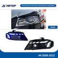 HETOP LED Matrix Headlights for Audi A4 (2008–2012) – Plug &amp; Play Upgrade with DRL &amp; Angel Eye