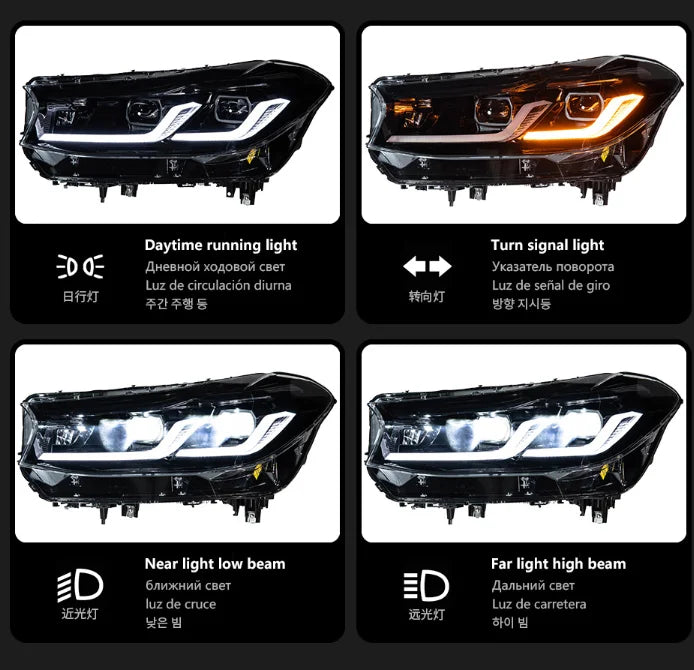 FOR BMW 6 Series GT G32  2017-2020 Golden Eye LED Lens Headlight Assembly