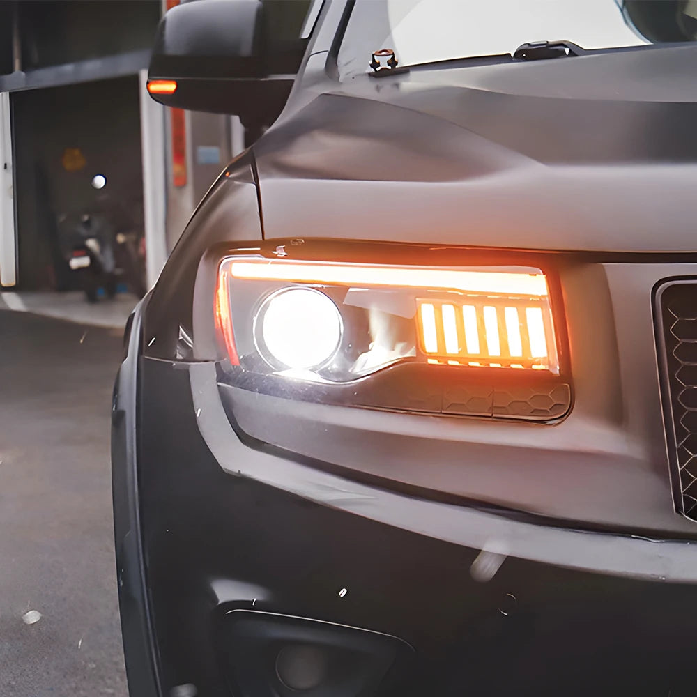 For Jeep Grand Cherokee 2014-2021 Car Front Lamps Dynamic 3 Projector LED Auto Headlights Assembly New 6500k Color Auto Accessor