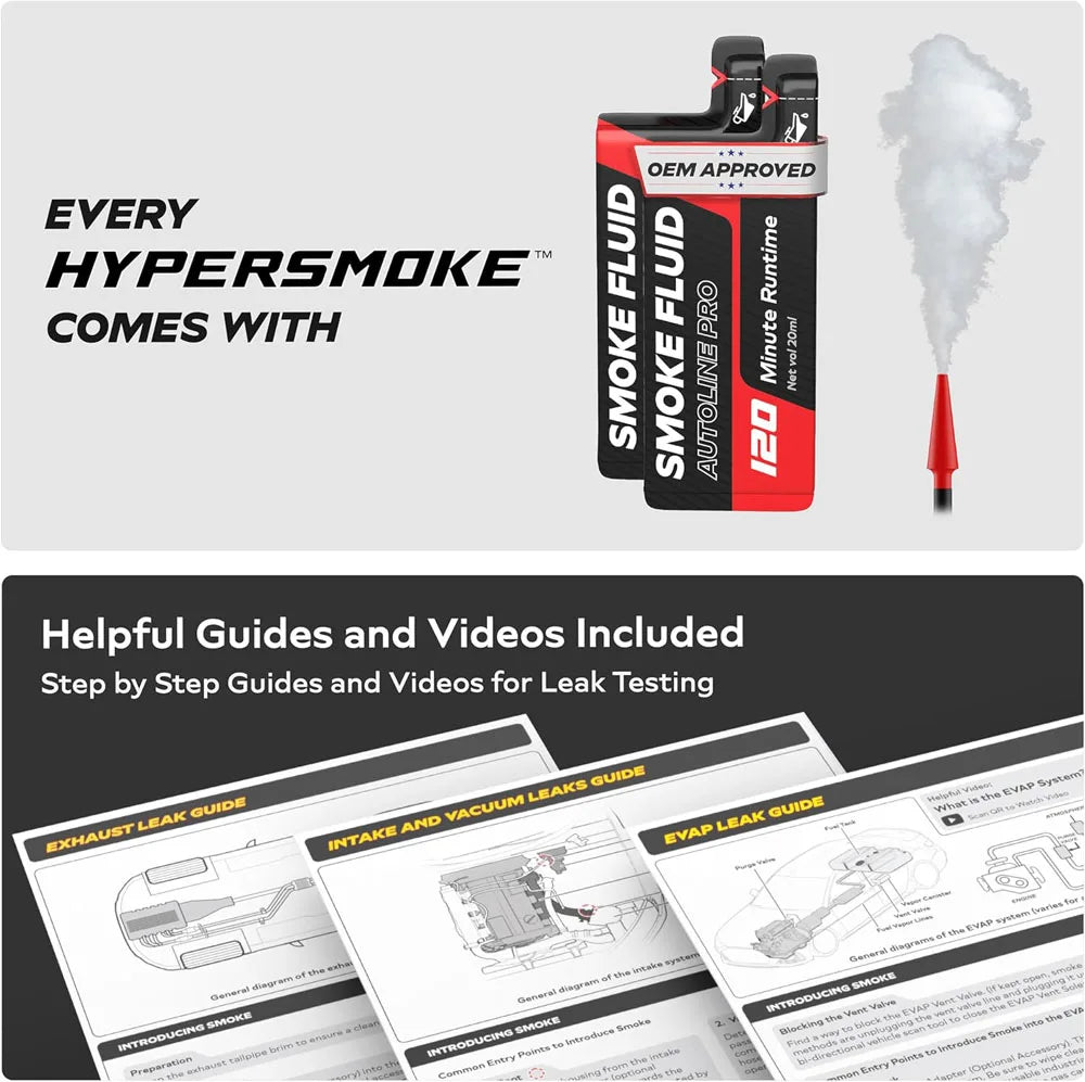 AutoLine Pro HyperSmoke Automotive Smoke Machine – Professional EVAP & Vacuum Leak Tester with Built-In Air Compressor