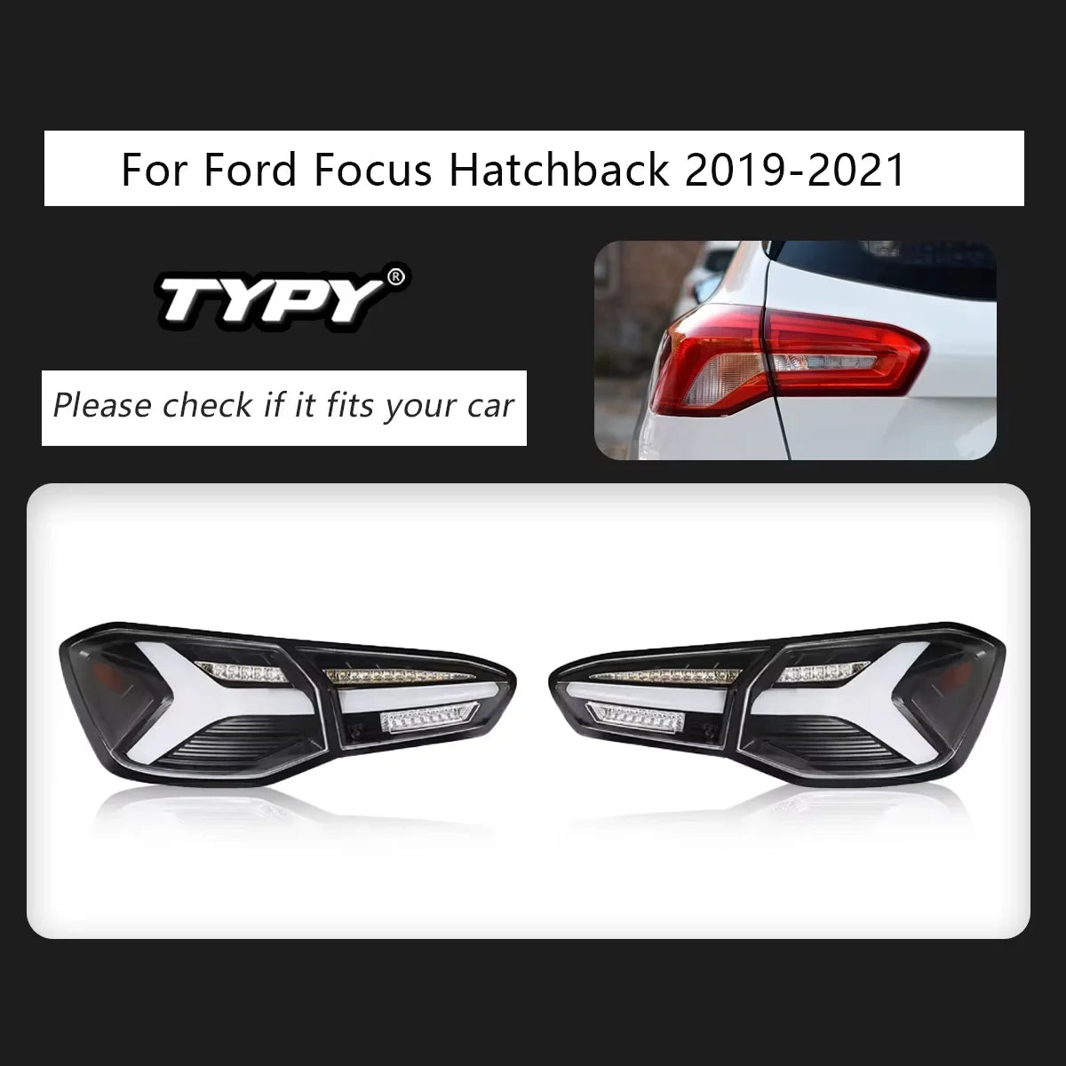 LED Tail Lights for Ford Focus Hatchback 2019-2021 – Premium Rear Lamp Upgrade