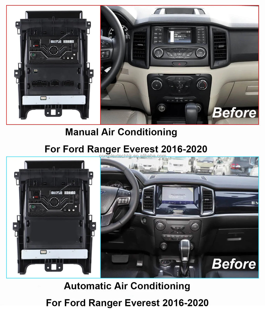 14.5" Android 13 Vertical Screen Stereo for Ford Ranger &amp; Everest 2016-2020 – Wireless CarPlay &amp; GPS Navigation