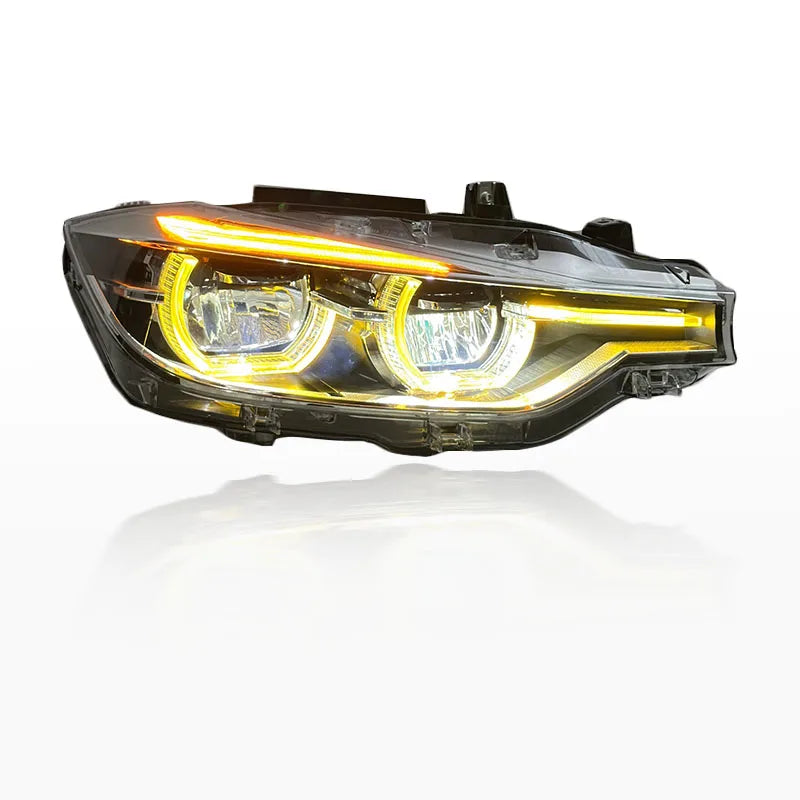 SJC V2 Ikon LED Headlights for BMW 3 Series F30 and F35 (2013–2018) | White &amp; Yellow DRL