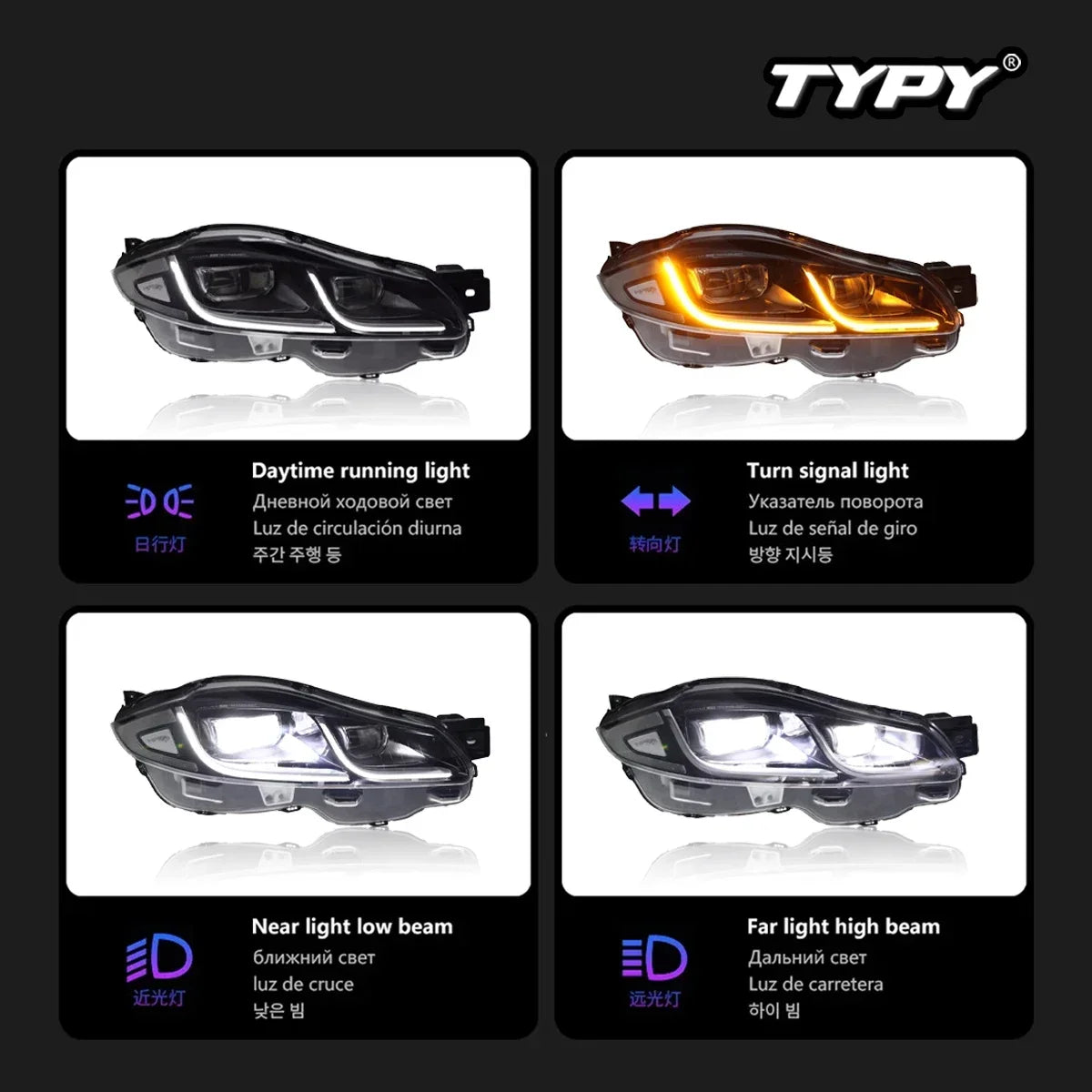 Car Lights For Jaguar XJL 2012-2019 LED Car Lamps Daytime Running Lights Dynamic Turn Signals Car Accessories