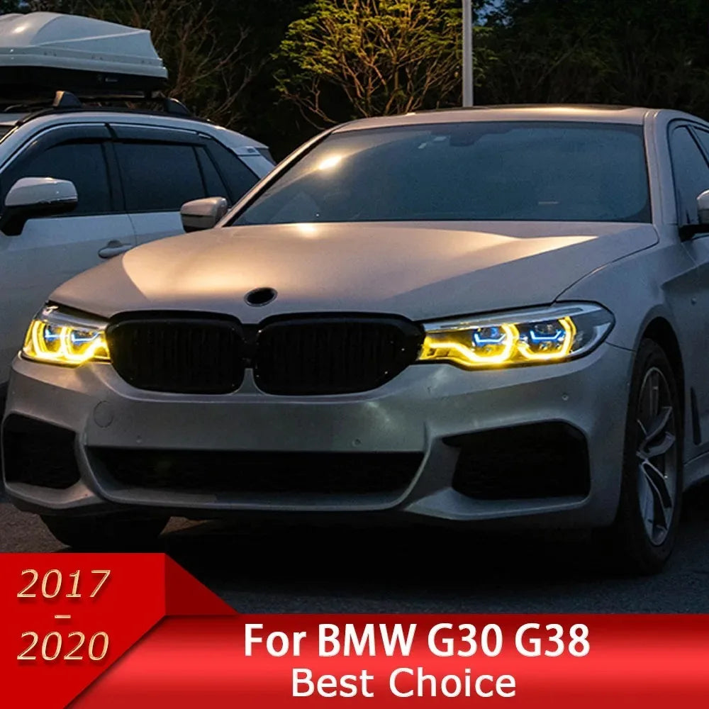 G30 Headlight 5 Series 2018-2020 Dual Color Version Upgrade Lamp Ikon LED Auto DRL Signal Spoon Head Lamp for Bmw