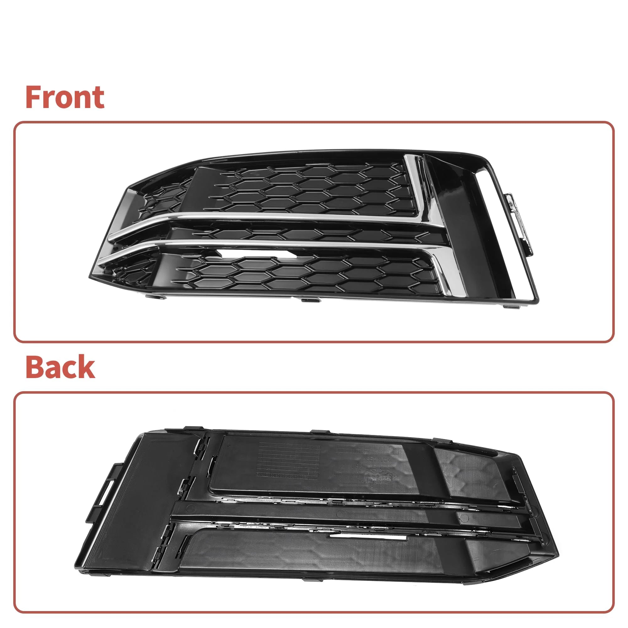 S-Line Style Fog Light Frame &amp; Fog Lamp Cover for Audi A4 B9 (2017-2019)