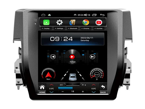 WITSON 9.7" Tesla Style Android 14 Car Stereo for Honda Civic 2016-2018 – Wireless CarPlay & Android Auto