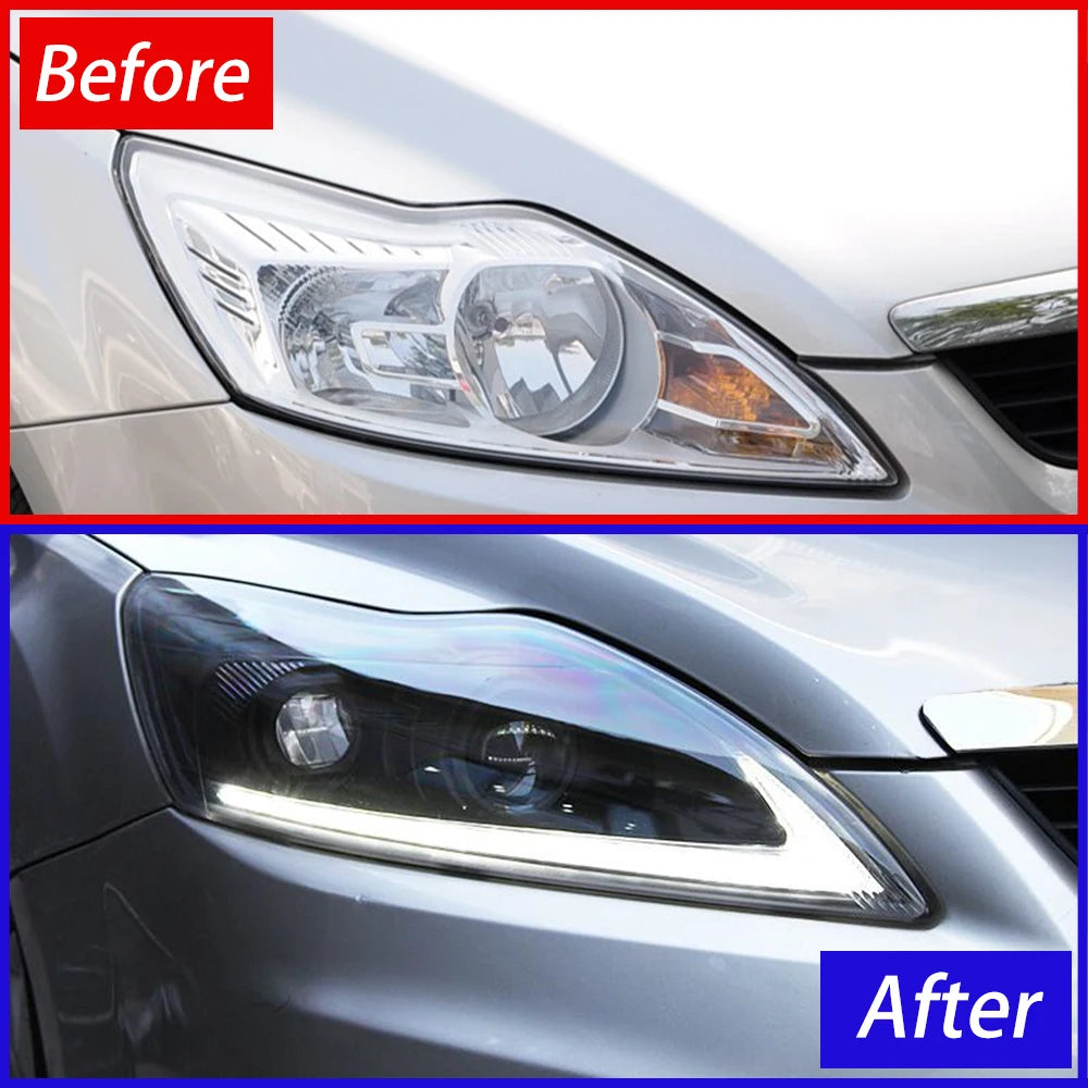 LED Demon Eyes Headlights for Ford Focus 2009-2011 – Projector Lens, Start-Up Animation & DRL