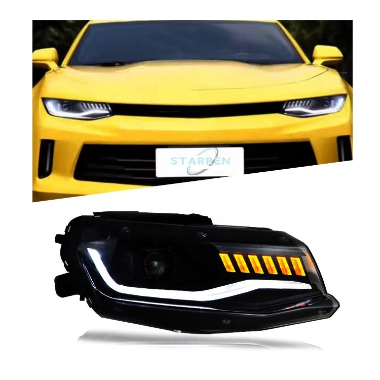 2016-2019 Modified Lens Daytime Running Lights Turn Signal Car Parts Plug and Play LED Headlights for Chevrolet Camaro