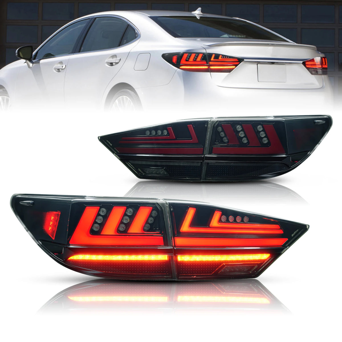 LED-achterlichten voor Lexus ES300 / ES350 (2013–2017) – sequentiële richtingaanwijzer, achteruitrijlicht