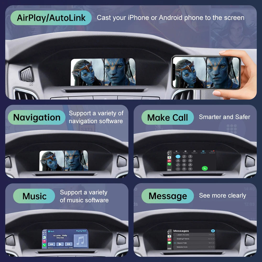 Wireless Apple CarPlay & Android Auto Interface for Ford Focus 2014-2016 Sync 2