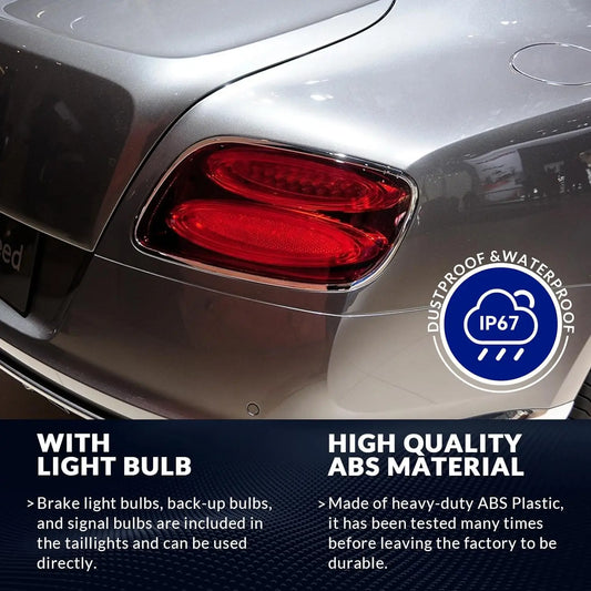 Smoke Tail Light Assembly Pair for Bentley Continental GT (2012–2017)