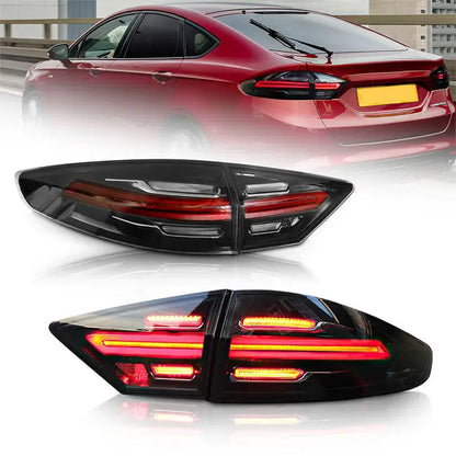 LED Tail Lights for Ford Fusion & Mondeo 2013-2016 – Smoked Rear Lamps with Startup Animation