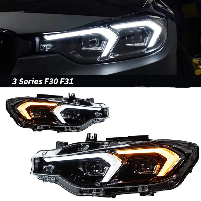 Car Lights Assembly DRL High Low Beam Plug and Play Front Head Lamp Upgrade LED Headlight for BMW 3 Series F30 F31 F35 2012-2019